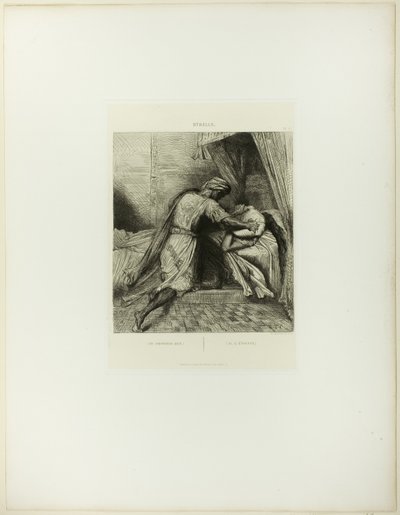 Han kvæler hende, tallerken tretten fra Othello af Théodore Chassériau