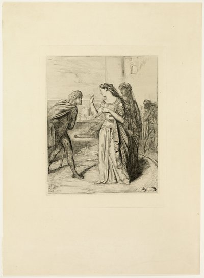 Vær derfor glad, Cassio, tallerken seks fra Othello af Théodore Chassériau