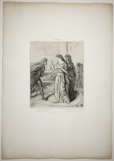 Vær derfor glad, Cassio, plade seks fra Othello af Théodore Chassériau