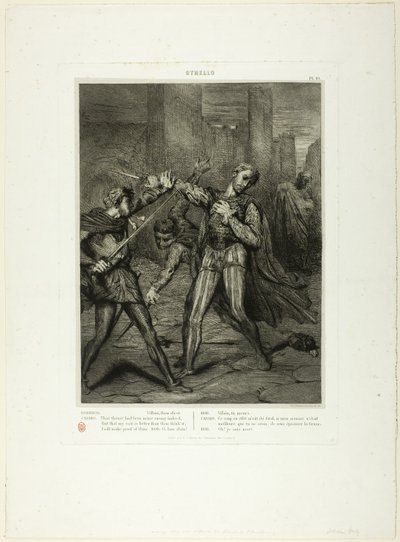 Skurk, Thou Diest, tallerken ti fra Othello af Théodore Chassériau