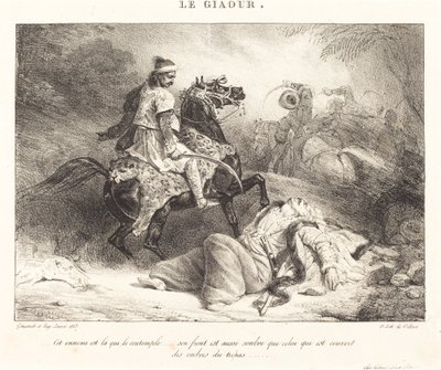 Le Giaour (Den vantro) af Théodore Gericault and Eugène Louis Lami