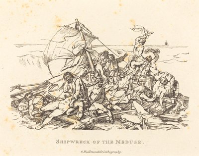 Forlis af Meduse af Théodore Gericault and Nicolas Toussaint Charlet