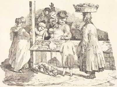 Den døsende fiskehandler af Théodore Gericault and Nicolas Toussaint Charlet
