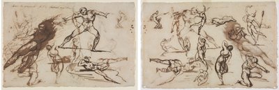 Géricault - Ark med skitser (recto) Ark med skitser (verso), 1819 af Theodore Gericault