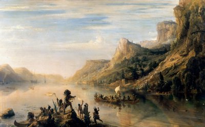 Jacques Cartier opdagede Saint Lawrence-floden i 1535 af Jean Antoine Theodore Gudin