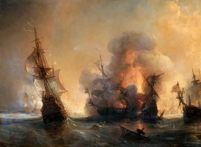 Søslaget ved Lagos den 27. juni 1693 af Jean Antoine Theodore Gudin