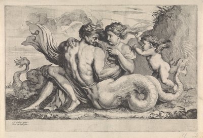 Sirene og triton Mytologiske figurer (serietitel) af Théodorus van Kessel