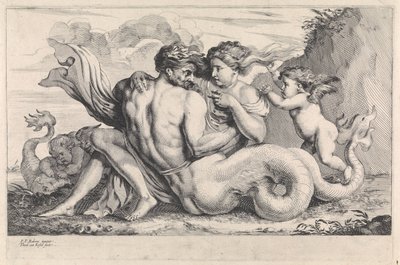 Sirene og triton Mytologiske figurer (serietitel) af Théodorus van Kessel