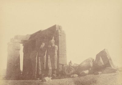 Luk udsigt over kolossen i Ramesseum af Théodule Devéria