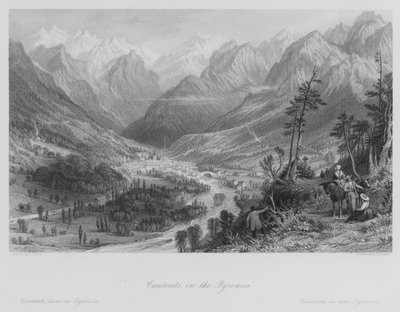 Cauterets, i Pyrenæerne (gravering) af Thomas (after) Allom