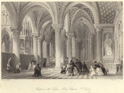 Chapel of the Virgin Abbey Church, St. Denis (gravering) af Thomas (after) Allom
