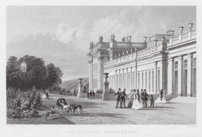 Chatsworth, Derbyshire (gravering) af Thomas (after) Allom