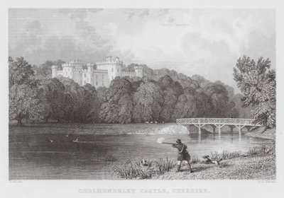 Cholmondeley Castle, Cheshire (gravering) af Thomas (after) Allom