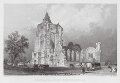Croyland Abbey, Lincolnshire (gravering) af Thomas (after) Allom