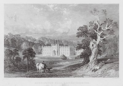 Donnington Hall, Leicestershire (gravering) af Thomas (after) Allom