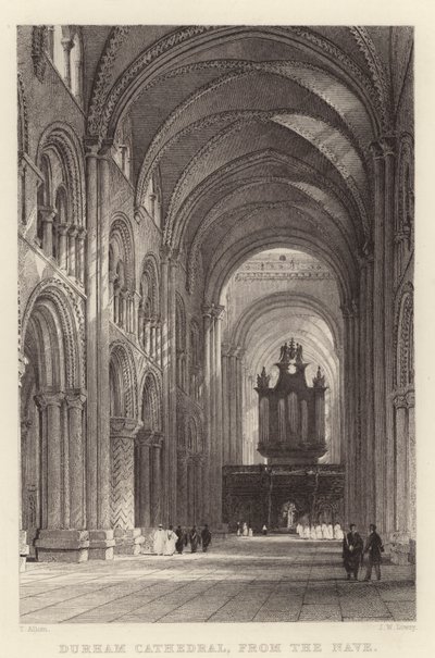 Durham Cathedral, fra Nave (gravering) af Thomas (after) Allom