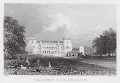 Grimsthorpe Castle, Lincolnshire (gravering) af Thomas (after) Allom