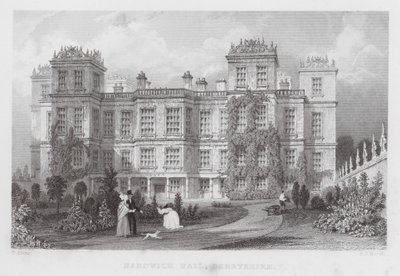 Hardwick Hall, Derbyshire (gravering) af Thomas (after) Allom