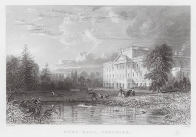 Lyme Hall, Cheshire (gravering) af Thomas (after) Allom