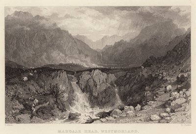 Mardale Head, Westmorland (gravering) af Thomas (after) Allom