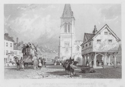 Market Harborough, Leicestershire (gravering) af Thomas (after) Allom