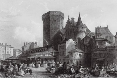 Markedspladsen, Angouleme (kobberstik) af Thomas (after) Allom