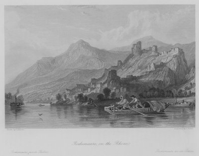 Rochemaure, ved Rhone (gravering) af Thomas (after) Allom