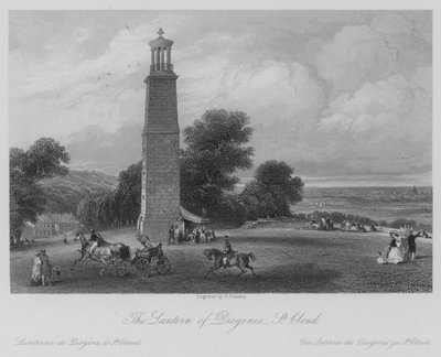 The Lantern of Diogenes, St Cloud (gravering) af Thomas (after) Allom