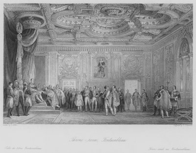 Throne-room, Fontainbleau (gravering) af Thomas (after) Allom
