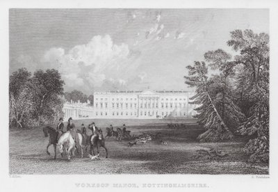 Worksop Manor, Nottinghamshire (gravering) af Thomas (after) Allom