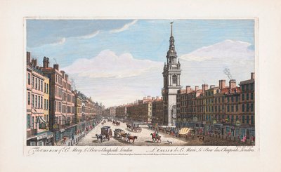 St, Mary le Bow kirke, London af Thomas (after) Bowles