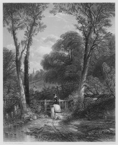Vejen til kirken, fra billedet i Vernon Gallery (gravering) af Thomas (after) Creswick