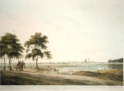 En del af den sorte by, Madras, billede 34 fra "Oriental Scenery: Twenty Four Views in Hindoostan
