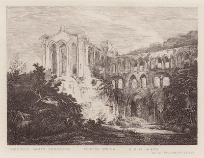 Rievaulx Abbey (gravering) af Thomas (after) Girtin