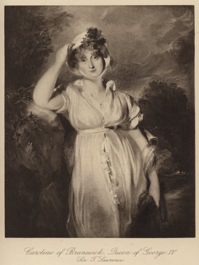 Caroline af Brunswick, dronning af kong George IV (gravering) af Thomas (after) Lawrence