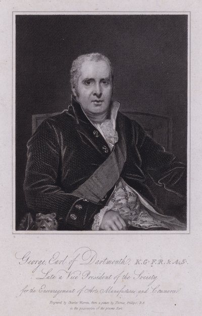 George Legge, 3. jarl af Dartmouth, britisk politiker og MP (gravering) af Thomas (after) Phillips