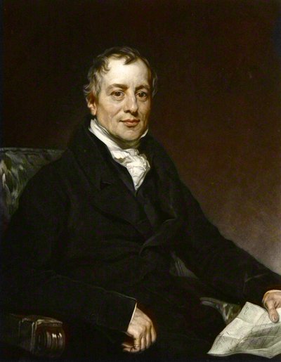 Portræt af David Ricardo - gravering efter Thomas Phillips - David Ricardo (1772 - 1823), britisk økonom af Thomas (after) Phillips