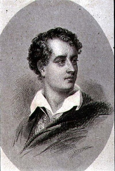 Portræt af George, Lord Byron (1788-1824) (gravering) af Thomas (after) Phillips