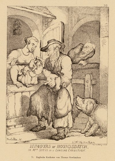 Humoren i Houndsditch af Thomas (after) Rowlandson