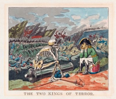 Terrorens to konger. Napoleon og døden. af Thomas (after) Rowlandson