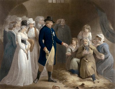 George III besøger fængslet i Dorchester. Kongelig Beneficence. af Thomas (after) Stothard