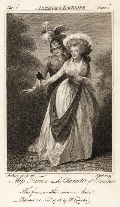 Miss Elizabeth Farren i rollen som Emeline i John Drydens Arthur and Emeline af Thomas (after) Stothard
