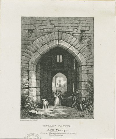 Dudley Castle - North Gateway: gravering og [?19. århundrede] (tryk) af Thomas (after) Underwood