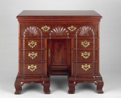 Bureautabel, ca. 1773-1783 (mahogni, østlig hvid fyr, kastanje, blød ahorn og gul poppel) af Thomas (attr.to) Spencer