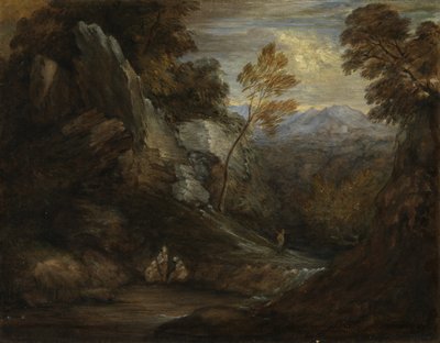 Imaginary Landscape, c1880-1920 (olie på papir på lærred) af Thomas (follower of) Gainsborough