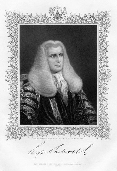 John Singleton Copley 1738-1815, britisk lordkansler og politiker, 1800-tallet. af Thomas A. Woolnoth