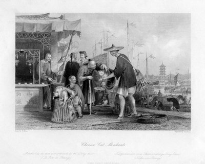 Kinesiske kattehandlere, 1800-tallet. af Thomas Abel Prior