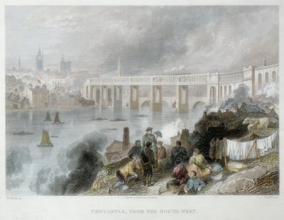 Newcastle-upon-Tyne fra sydvest, c1850 af Thomas Abiel Prior