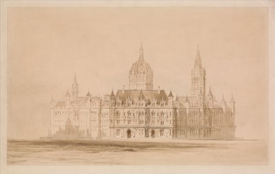 Konkurrenceudkast til Manchesters rådhus af Thomas Allom