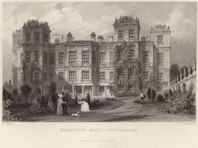 Hardwick Hall i Derbyshire af Thomas Allom